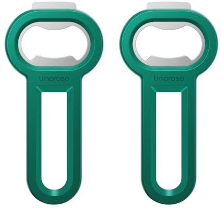 Linoroso 2-en-1 Décapsuleur Magnétique – Outil Pratique pour Bière et Boissons en Canette, Aimant Réfrigérateur pour le Rangement, Idéal pour la Maison, Restaurants, Bars – Vert - 2 Pièces