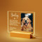 Jodimitty Plaque Funéraire Personnalisable pour Animaux Chien et Chat, Panneau Acrylique avec lumière LED et Base en Bois, Photo Couleur personnalisée & nom & Durée de Vie & Message (Style C)