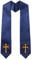 D DODOU Unisex Erwachsene Clerus Stola mit gesticktem Kreuz Hochzeit Stola Kirche Chor Stola, Marineblau, 152 cm