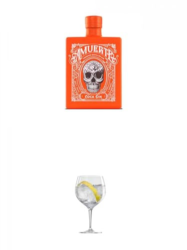 Amuerte Coca Leaf Gin ORANGE Edition 0,7 Liter + Ballon Bistro Cubata GIN Glas 1 Stück