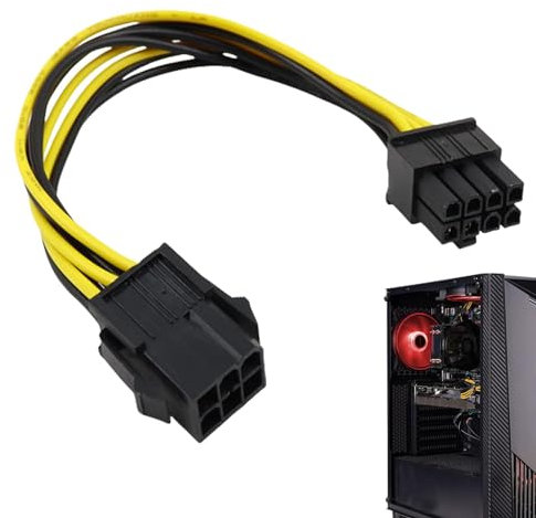 ycezw Adaptador GPU de 6 a 8 pines,Adaptador de 6 pines a 8 pines | Adaptador GPU eficaz,Convertidor estable PCIe, cable adaptador de adaptador de conexión GPU eficaz, cómodo adaptador GPU de conexión