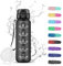 Botella Agua, 500ml Botella Agua Niños, Cantimplora Infantil con Filtro, Botella Agua Motivacional, Botella de Agua a Prueba de Fugas, Cantimplora para la Escuela, Oficina, Viajar, Deportes, Negro