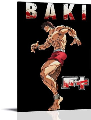 YRAEYWAER Poster Baki The Grappler (1), ästhetische Dekoration, Wohnzimmer, modern, Familie, Schlafzimmer, Wohnzimmer, Wandkunst, Dekoration, Poster, 30 x 45 cm, Rahmenstil