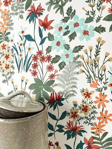 Newroom Tapete Weiß Vlies Blumentapete - Floral Romantisch Vintage Blüten Blätter für Wohnzimmer Schlafzimmer