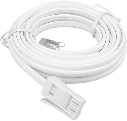 BT Telephone to RJ11 Cable 3 Metres, RJ11 to BT Adapter, High-Speed 6P2C Extension Lead, Phone Cables for Landline, for Landline Modem, Fax, Plug Male Connection for Home and Office Use (White)