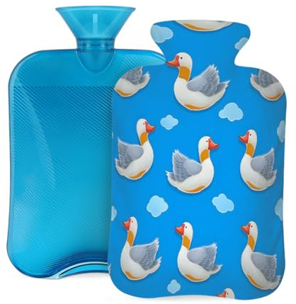 Hot Water Bottle with Soft Cover, Cute Duck 2L Hot Water Bags for Pain Relief, Cramps,Hand Feet Warmer, Menstrual