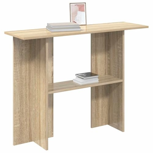 vidaXL Konsolentisch Sonoma-Eiche 100 x 30 x 75 cm Holzwerkstoff, Moderner Konsolentisch, platzsparend für Flur, schmaler Akzent, Eingangsbereich Deko, aus hochwertigen Holzwerkstoffen