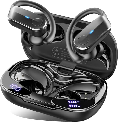 Ordtop Cuffie Bluetooth 5.4 Sport, Auricolari Bluetooth di Alta Qualità | Cuffie Wireless 70 Ore HiFi Stereo,4 ENC Cancellazione Rumore Mic,Impermeabili IPX8,Display a LED,Cuffiette Per Sport Estremi