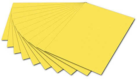 folia 6112 - Fotokarton Zitronengelb, 50 x 70 cm, 300 g/qm, 10 Bogen - zum Basteln und kreativen Gestalten von Karten, Fensterbildern und für Scrapbooking