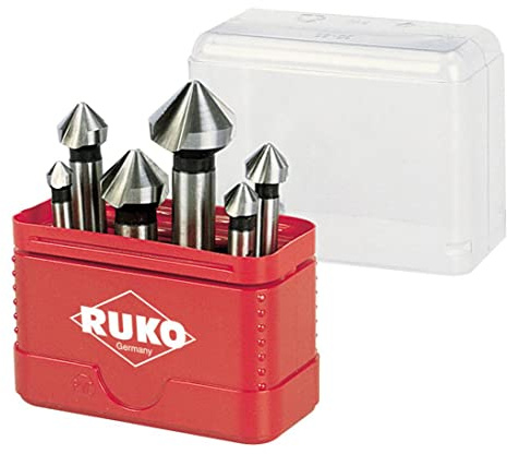 RUKO A102156 - Juego de 6 avellanadores cónicos, DIN 335 forma C