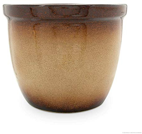 K&K Blumenkübel / Pflanzgefäß / Blumentopf / Pflanzkübel Venus II , 19 x 15 cm, braun-geflammt aus Steinzeug-Keramik (hochwertiger als Steingut)