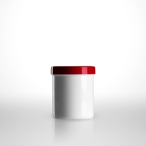 50 x Salbenkruken (Salbendose) weiss / 100g bzw. 125ml / Schraubdeckel rot/PP (€ 0,70 pro Stk.)