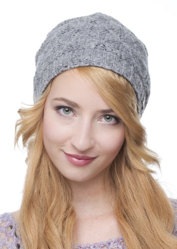 Peggy Mütze von CHILLOUTS aus 100% Naturwolle - Strick Beanie für Damen - Handmade in Nepal - mit Fleece, Slouch (Grey)