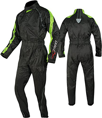 A-pro Traje impermeable lluvia chaqueta Moto Scooter Impermeable Unisex Fluo XXL
