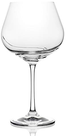 Bar Amigos Lot de 6 verres à vin – Turbulence Deluxe en cristal de Bohême Décanter spécial Design en forme de vague unique pour une meilleure aération 570 ml/20 ml bordeaux