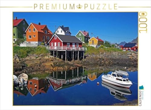 CALVENDO Puzzle Norwegen: Das Fischereidorf Henningsvaer | 1000 Teile Lege-Größe 64 x 48 cm Foto-Puzzle für glückliche Stunden