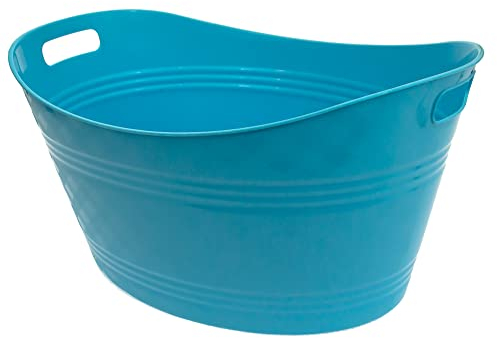 Plastic Reusable Party BBQ Summer Party Drinks Wine Beer Ice Bucket Bowl Choice of Sizes (Large, Blue)