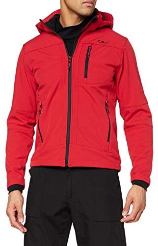 CMP - Giacca da uomo con cappuccio e zip, Ferrari-Nero, 60