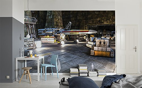 Komar Star Wars Fototapete | REBEL BASE | 368 x 254 cm | Tapete, Wand Dekoration, Starfighter, T-65-X-Wing, Kinderzimmer, Jugendzimmer | 8-4000