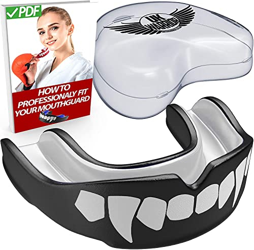 UK Warrior Vampir-Mundschutz, Zahnschutz, Kontaktsport, Zahnschutz, Rugby, Boxen, Hockey, Kickboxen, MMA, Judo, Karate, passend für Erwachsene und Kinder