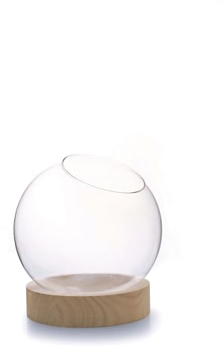 Graine Créative Vase Globus mit Sockel aus Holz Ø20cm