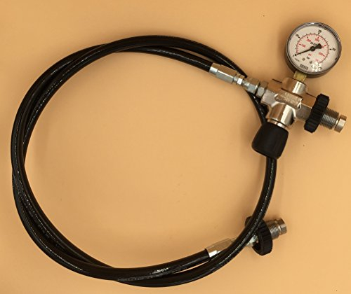 High Tech Diving Überströmschlauch mit Manometer für Druckluft und Edelgase/Schweißgase bis 315bar