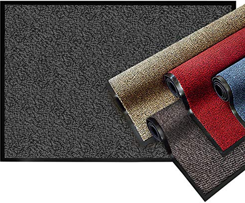 casa pura Fußmatte Innen und Außen - Schmutzfangmatte für Haustür Eingangsbereiche - Fußabtreter Sauberlaufmatte Türvorleger Bodenmatte für Outdoor rutschfest, waschbar - blau - schwarz - 90x150cm