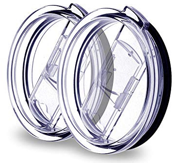 2 Splash Proof 30 oz Yeti Lids and Old Rtic Lids - No Leak & Splash Proof & Sealed Replacement Silicon Slider Locking Closure, Fit Ozark Lids Sliding Replacement, Open - Close Slide Lids, Straw Friend