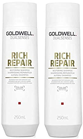 2er Aufbau Shampoo Rich Repair Dualsenses Goldwell Regeneration für geschädigtes Haar 250 ml