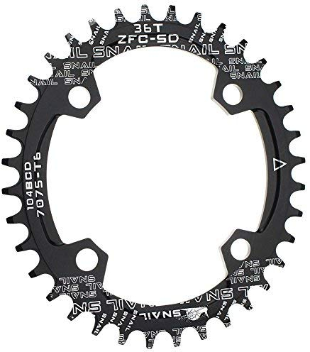 CYSKY Oval Kettenblatt 36 zähne 104 BCD Narrow Wide Single Speed Kettenblatt mit Kettenblatt Schrauben für Rennrad Mountainbike BMX MTB Ebike Gravel (36T)