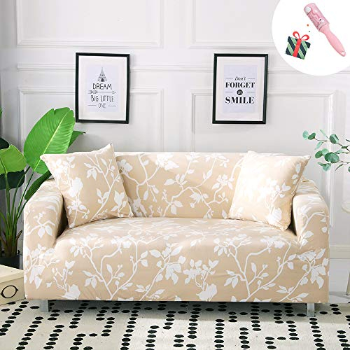 Elastisch Sofa Überwürfe Sofabezug, Morbuy Ecksofa L Form Stretch Antirutsch Armlehnen Sofahusse Sofa Abdeckung Hussen für Sofa Couchbezug Sesselbezug (2 Sitzer,Beige)