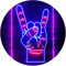 ADVPRO Rock n Roll Hand Heavy Metal Horn Band Dual Color LED Barlicht Neonlicht Lichtwerbung Neon Sign Blau & Rot 400 x 600mm st6s46-i2948-br