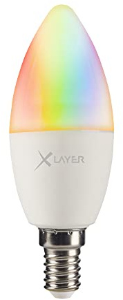 XLayer Glühbirne Smart Echo E14 4.5W 350lm Warm- und Kaltweiß Dimmbar (Warmweiß, Mehrfarbig Dimmbar)