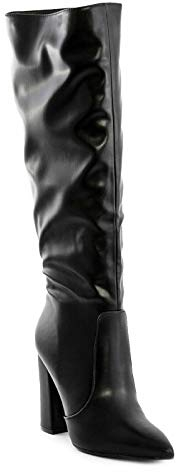 Toocool Stivali Donna Scarpe a Punta al Ginocchio Tacchi Alti Stivaletti X8056 [36,Nero]