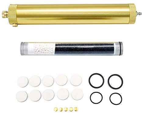 30Mpa Oil Water Separator PCP Air Compressor Pump 4500 Psi High Pressure Air Filter Diving Separator L300 mm OD50 mm with 8 mm Female and Male Quick Connector (Gold)