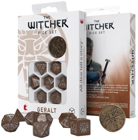 Q-Workshop WGE3V - The Witcher Dice Set: Geralt – The Roach's companion (7), 2.29 x 10.67 x 15.24 cm