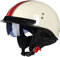Mezzo Casco da Motociclista retrò Portatile Jet Casco Scodella ECE Omologato per Elicottero da Scooter Ciclomotore Moto da Strada Cruiser Aperto Casco