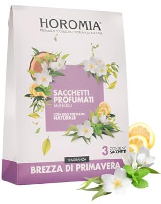 HOROMIA Duftsäckchen für Schrank Kleidung und Schubladen – Intensiver und langanhaltender Duft für bis zu 12 Wochen – 3 Beutel Frühlingsbrise