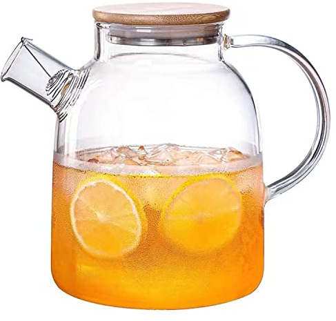 Hwagui Glas-Teekanne mit Teesieb für losen Tee und blühenden Tee, hitzebeständige Glas-Teekanne und Wasserkocher für Herd, perfekter Teebereiter, 1600 ml