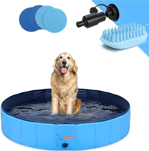 GoStock Piscine en plastique pour chien de grande taille,Piscine portable en PVC pour chiens de grande taille,Piscine pour enfants,99.1x30.5 cm,Taille M