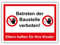 tradercat Panneau interdit d'entrer sur le chantier de construction - En aluminium Dibond - 3 mm - Plaque composite en aluminium avec protection UV - Panneau d'avertissement interdit d'entrer sur le