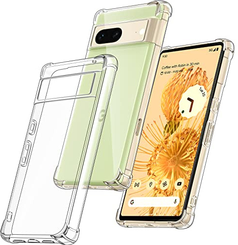 ivoler Klar Silikon Hülle für Google Pixel 7 mit Stoßfest Schutzecken, Dünne Weiche Transparent Schutzhülle Flexible TPU Durchsichtige Handyhülle Kratzfest Case Cover