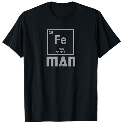 Funny Iron Man Periodic Table Science Chemistry T-Shirt T-Shirt