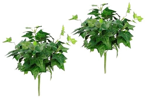 Flair Flower Künstlicher Efeubusch Kunstpflanze Efeu Deko Grünpflanze Zimmerpflanze Kletterpflanze Efeuranke Strauß Girlande Busch Blätter Gründeko Hochzeitsdeko Tischdeko Floristik Beiwerk Blumen