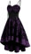 FEOYA Abito gotico da donna con spalline, abito retrò medievale, abito da sera vintage con lacci, costume Steampunk, travestimenti Halloween Carnevale, viola., 42