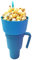 SHEETA Cup Bowl Combo, 2-in-1 Snack Drink Cup with Straw, Stadium Tumbler Popcorn Cup for Travel Movie Night (Blue)