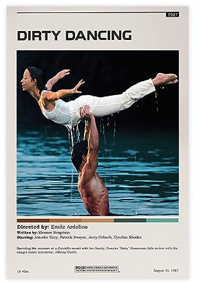 SHITOU Dirty Dancing Poster, klassische Retro-Filmposter, coole Wanddekoration, Kunstdruck, Leinwand, Poster für Zimmer, ästhetische Dekoration, Geschenke, ungerahmt: 40 x 60 cm