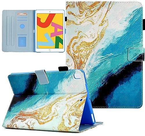 Compatible with iPad 9.7 inch Case/iPad Air Case/iPad Air 2 Case, Funut Case for iPad 6th Generation 2018/iPad 5th Generation 2017, Premium Leather Smart Stand Wallet Protective Cover, Marble