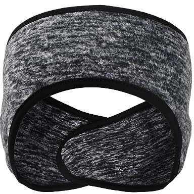 Volumoon Winter Ohrenwärmer Stirnbänder, Ohrenschützer Warm Headband, Winter Herren Damen Sport Laufen Stirnbänder, Elastische Ohrenwärmung Stirnbänder, Fleece Stirnband, beim Jogging, Laufen (Grau)