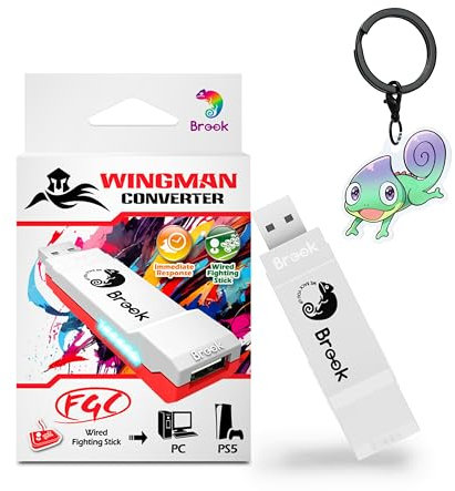 Brook Wingman FGC Konverter mit Schlüsselanhänger – EIN Arcade-Joystick-Konverter, gebaut für PS5-Kampfspiele, unterstützt Street Fighter 6 [Exklusive Version]